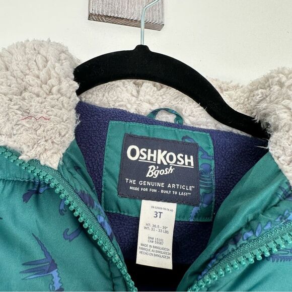 OshKosh Bgosh Green Dinosaur Sherpa Jacket - Picture 5 of 5